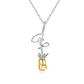 CZCITY Fashion Dainty Women Necklace Rose Flower 925 Sterling Silver Double Gold Plated Pendant Necklaces
