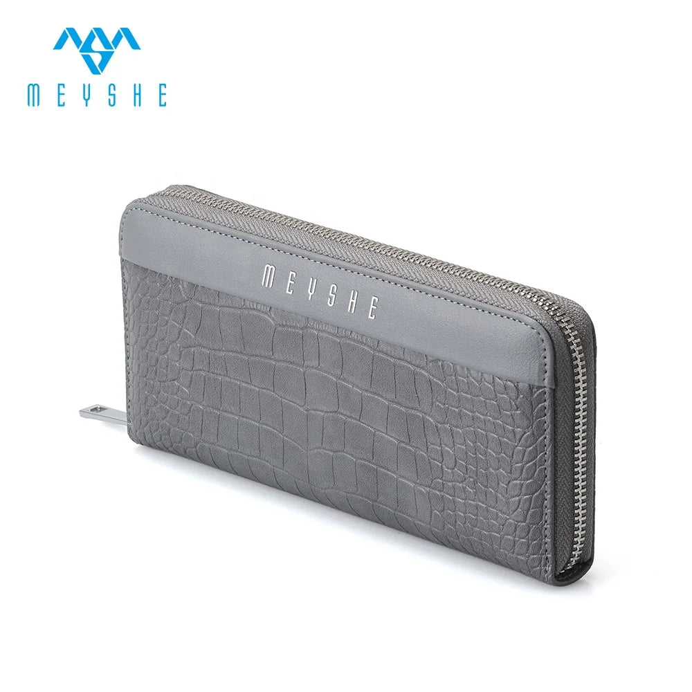 Factory Price Custom Luxury PU Leather Long Open Wallet Cardholder Purse with RFID Blocking and Large Capacity for Women