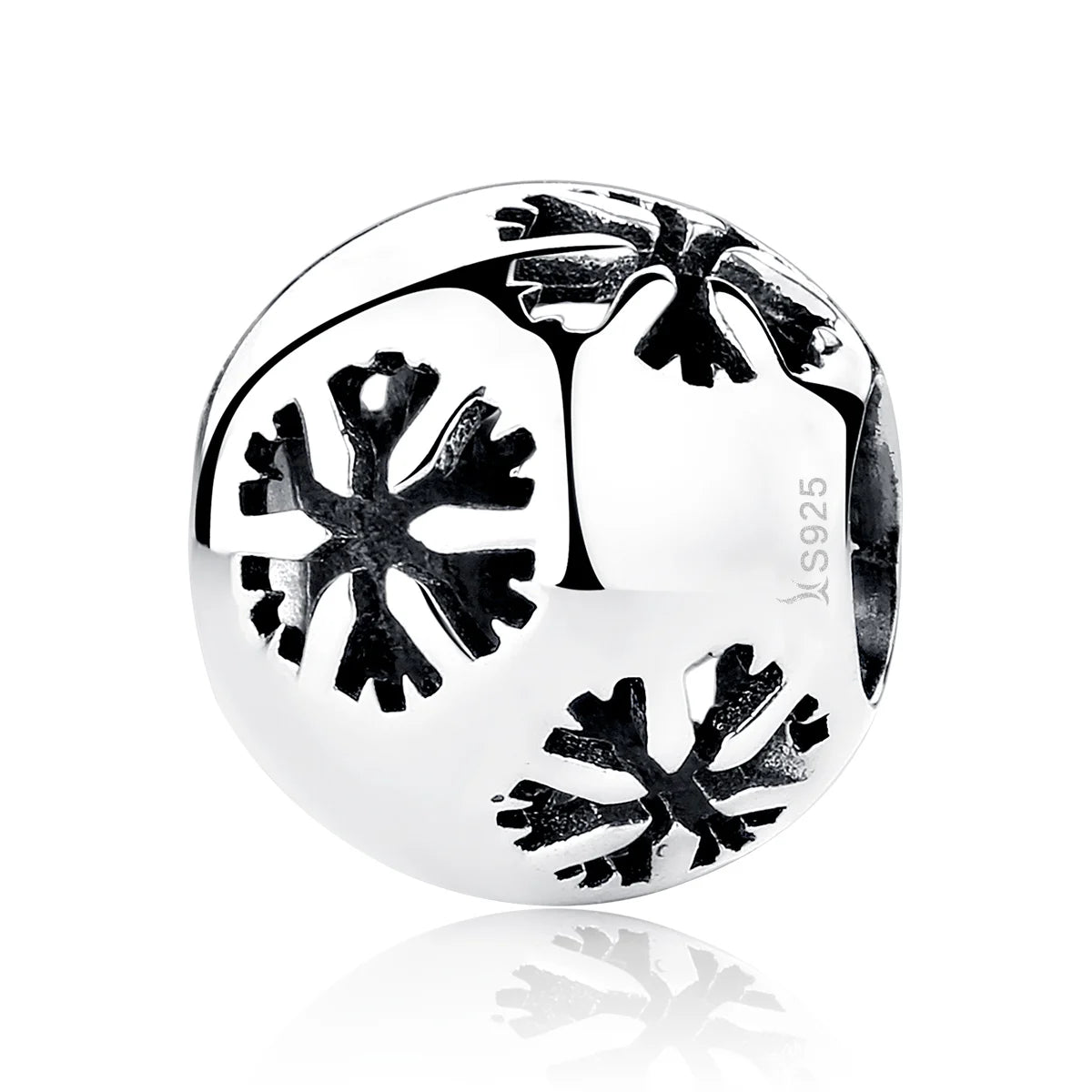 925 Sterling Silver Snowflake Charm Retro Beads Fit Original Bracelet Woman Fine Pendants Charms for Jewelry Making SCC070