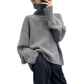 Turtleneck Pullover Women's Thickened Sweater Korean Style Loose Casual Style Slimming Solid Color All-match Bottoming Shirt