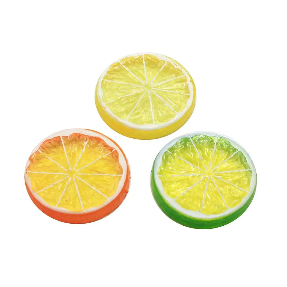 100PCS Mini Artificial Simulation Lemon Slices 5cm Resin Artificial Fruit Model Party Kitchen Wedding Decoration