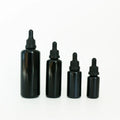 Luxury UV Black Glass Dropper Bottle 5ml to 100ml Essential Oil Serum Cosmetic Packaging for Skin Care Eye Drops Carton Packed