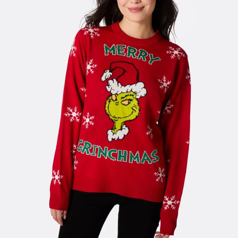 Custom Couple Sweaters Manufacturer Knit Jumper Xmas Unisex Pullover with Snow Designs Women's Merry Christmas Sweater