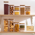 4 Pack Airtight Food Storage Jars & Canisters with Bamboo Lid Stackable Food-grade PET for Giveaways