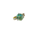Silver 925 Yellow Gold Plated 3 Carat Moissanite Ring Brilliant Cut Pass Diamond Test Women's Gift Fine Jewelry