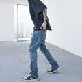 OEM FOG Private Blue Brand Drop Shipping Stock  Skinny Mens Jeans With Zipper