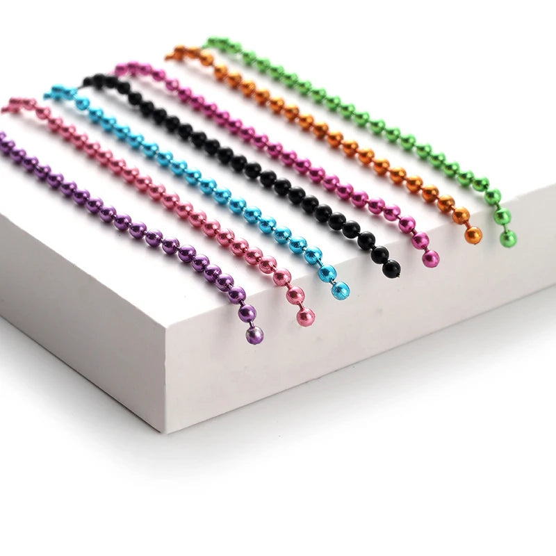 Wholesale 100mm Shiny Color Ball Chain Necklace for Charms Tags Short Metal Beaded Chain