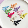 5cm Sweet Matte Colorful Filigree Star Heads Metal Alligator Clips Hollow Stars Hairpins Barrettes for Girl Headwear Accessories