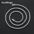 BC185 Fashion 2.5mm 3 Prong CZ Tennis Chain Women Bling Bling Tennis Necklace