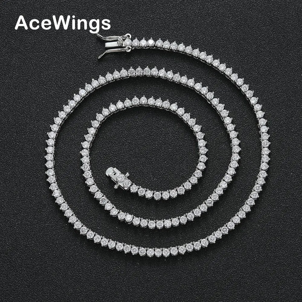 BC185 Fashion 2.5mm 3 Prong CZ Tennis Chain Women Bling Bling Tennis Necklace