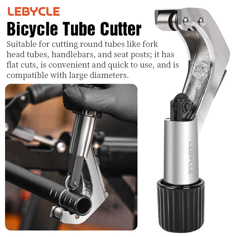 LEBYCLE Bike Tube Cutter Bicycle Pipe Cutter Bicycle Fork Seatpost Handlebar Frame Tube Cutter Shop Cutting Tools