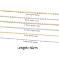Wholesale 60cm Rose Gold Plated Stainless Steel Cable Chains Lobster Clasp Gold Plated Chains for Necklaces Jewelry Making