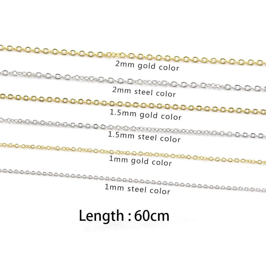Wholesale 60cm Rose Gold Plated Stainless Steel Cable Chains Lobster Clasp Gold Plated Chains for Necklaces Jewelry Making