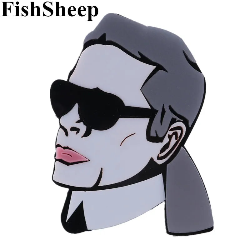 Hot Selling Customized Popular Glamour Sexy Man Hip Hop Fashion Cool Woman Sunglasses Grey Acrylic Brooch