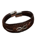 2025 Multi Layer Men's Jewelry Alloy Black Brown Magnetic Clasp Friendship Eternal Punk Leather Bracelet