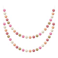 New Custom Wool Felt Ball Garland Colorful Cute Garland Handmade 24 Balls Felt Ball Garlands for Wall Christmas Tree Decoration