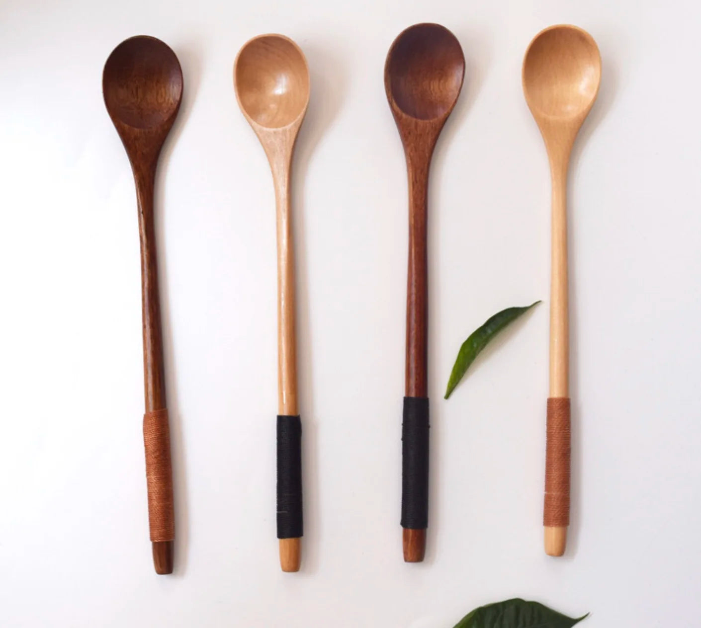 Luxury Bamboo Wooden Spoon with Long Handle Eco-Friendly Custom Tea Coffee Honey Spoon Outdoor Kitchen Food Travel Natural Wood