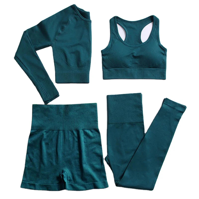 GC 5pcs Seamless Gym Clothing Conjuntos De Fitness Gym Workout Sets Conjunto Academia Sports Wear for Women
