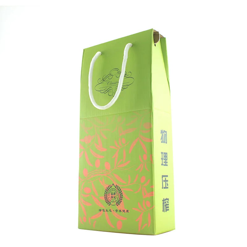 Folding Two Bottles of Corrugated Double Sesame Oil Portable Gift Edible Oil Packaging Box