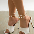 2023 New Bohemian 18K Gold Plated Beads Anklets Novel Simulated Pearl Ankle Bracelet for Women Leg Foot Jewelry Party Gift