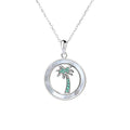 925 Sterling Silver Coconut CZ Pendant Charm Jewelry Necklace