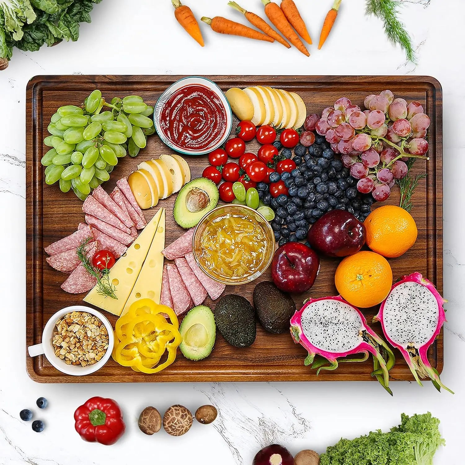 Customization Natural Premium Vegetable Thick extra Large Walnut Wood Cutting Board with Juice groove