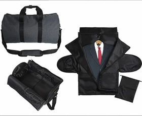 Customization 2 in 1 Shoulder Convertible Polyester Garment Bag with Zippers Foldable Fashionable Suit Cover Travel Bags
