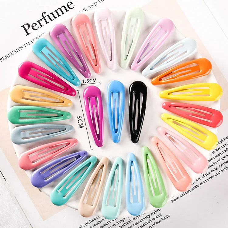 Wholesale Trendy Candy Color 5CM Epoxy BB Hair Clip Metal Hairpins for Girls Hair Decoration Hair Accessories