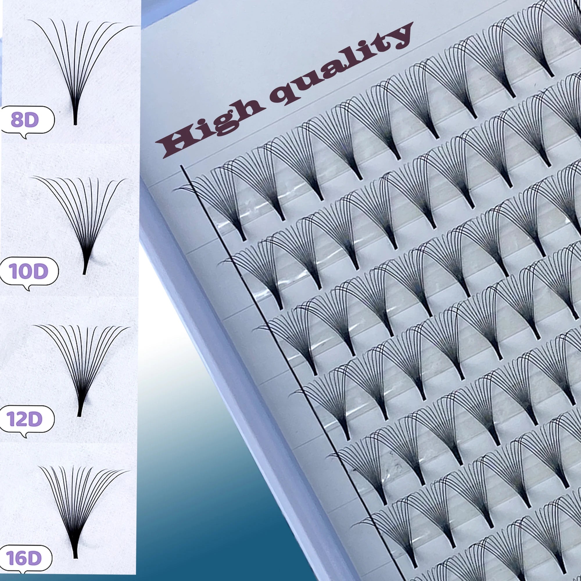 Large Tray 320 Premade Volume Fans Silm Thin Base Loose Pre Made 0.05 0.07 5D -30D Premade Fan Volume Lash Extension Easy Fan