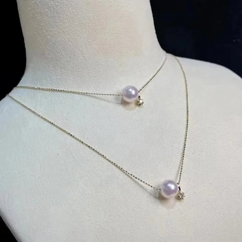 P1489 DIY Natural  Freshwater Pearl Charm Pendant Necklace Accessory 925 Sterling Silver Jewelry for Women Without Chain