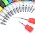 Ceramic Carbide Diamond Tungsten Nail Drill Bit Straight Head Carbide Burrs Smooth Silver Nail Art Electric Drill Bits