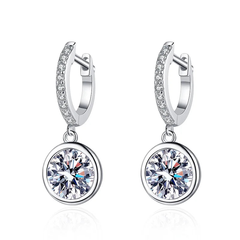Moissanite Earrings 925 Sterling Silver 1 Carat Bubble Drop Earrings D Color Diamond Jewelry Super Shiny Women Gem Gifts