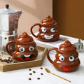 Creative Quirky Poop Ceramic Mug High Quality Stoneware with Funny Lid Perfect Business Gift or Birthday Present for Parties