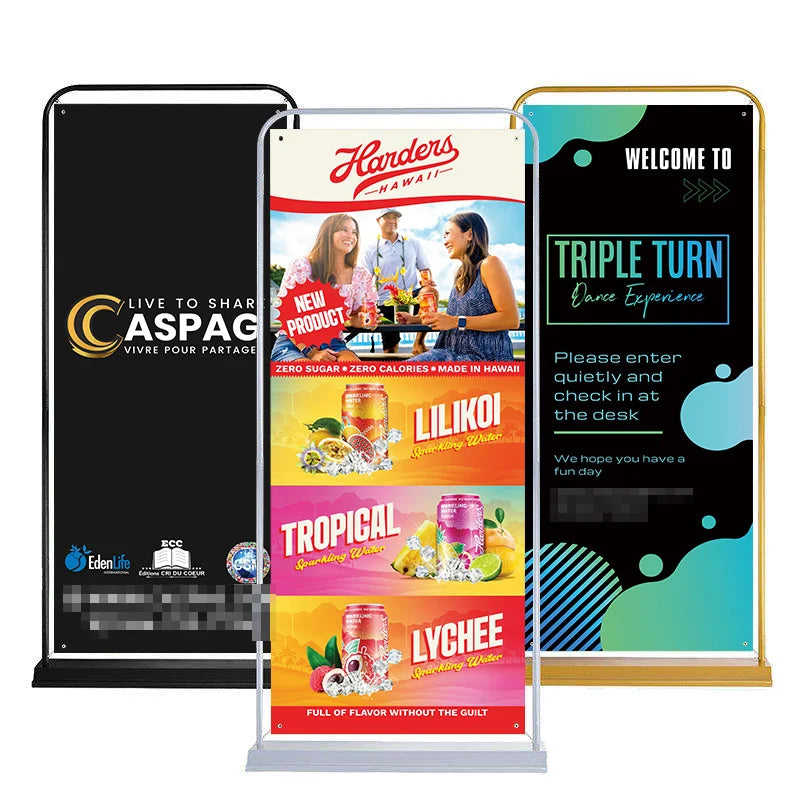 Heavy Duty Magnetic Door Shape Steel Trade Show Poster Advertising Door Shape Displays Stand Banners