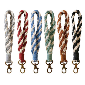 Wrist Key Chains Woven Thread Lanyard Weave Exquisite Key Holder Macrame Keychain Boho Handmade Wristlet Bracelet Rope Keychain
