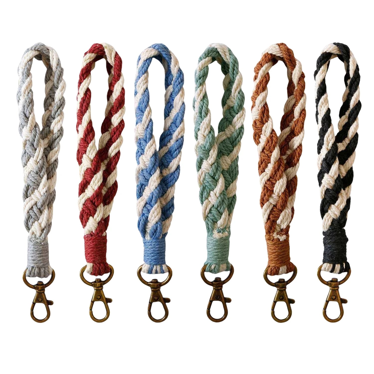 Wrist Key Chains Woven Thread Lanyard Weave Exquisite Key Holder Macrame Keychain Boho Handmade Wristlet Bracelet Rope Keychain