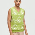 Custom Design Logo Fashion Casual Jacquard Cotton Knitwear Knit Pullover Top Men Knitted Sweater Vest Tank Top