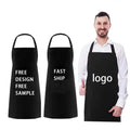 Custom Logo Kitchen Cooking Apron Waterproof Printed Canvas for Restaurant Use Adjustable Strap With Pocket for Daily Cooking