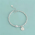 Simple Ins Style 925 Sterling Silver Pearl Bamboo Knot Beads Bracelets Round Pendant Beaded Bracelets Wholesale
