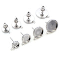 10pcs 6 8 10 12mm Thicken Stainless Steel Earring StudsEarrings Blank BaseFit 6 8 10 12mm Glass Cabochons Jewelry Accessories