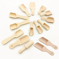 Different Style Custom Logo Candy Bath Salt Wood Scoop Tea Coffee Bean Natural Washing Powder Wooden Spoon