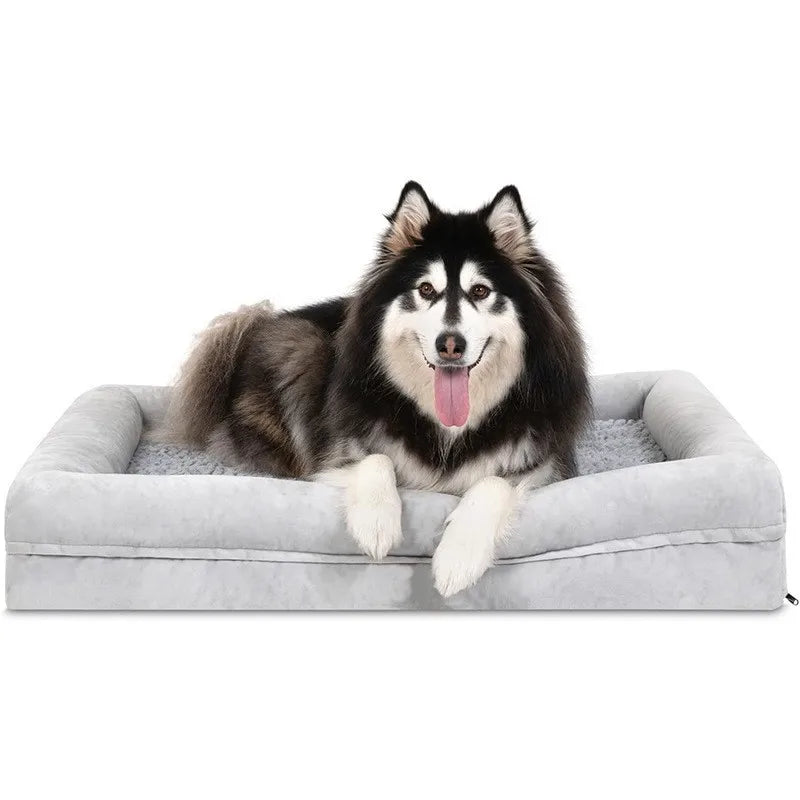 Waterproof Memory Foam Orthopedic Dog Bed Non-Slip Egg-Crate Foam Big Dog Couch Bed for Large Dogs