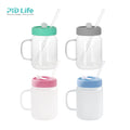 PYD Life RTS New 20 oz Wholesale Clear Frosted Tumblers Cups Mugs Glass Sublimation Mason Jar with Lid