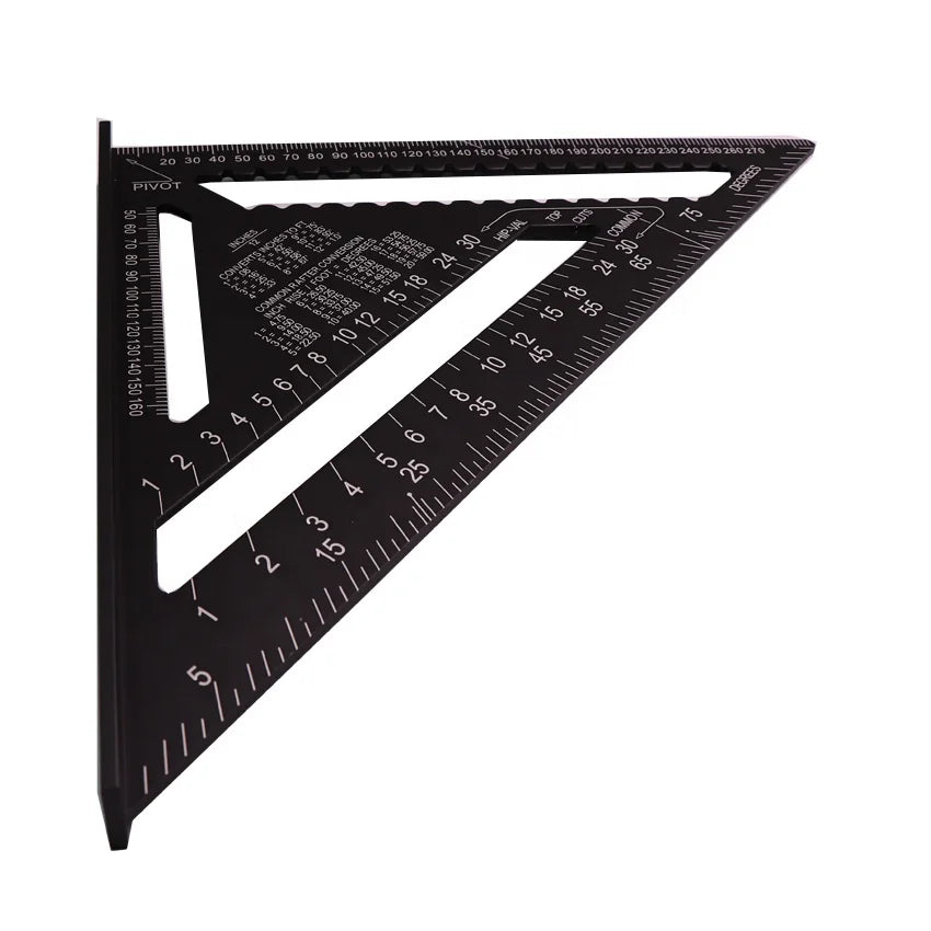 Woodworking 12inch Triangle Ruler Aluminum Alloy 90 Degree Right Angle