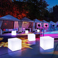 Solar Powered LED Cube Light Chair-Waterproof IP65-IP68 16 Colors Changing Outdoor Bar Furniture for Nightclub & Home Bar Decor