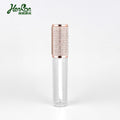 5ml Low MOQ Plastic Lip Gloss Tube with Diamond on Lid Rose Gold Wand Screen Printing Ready to Ship
