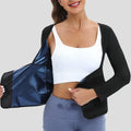 Women's Long Sleeve Waist Trainer Magic Tape Yoga Sauna Suit for Fat Burn