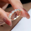 Fine Jewelry MSR-1042 14K Real Solid Gold Fancy Cut VVS VS IGI Certified Lab Grown Diamond Eternity Engagement Ring