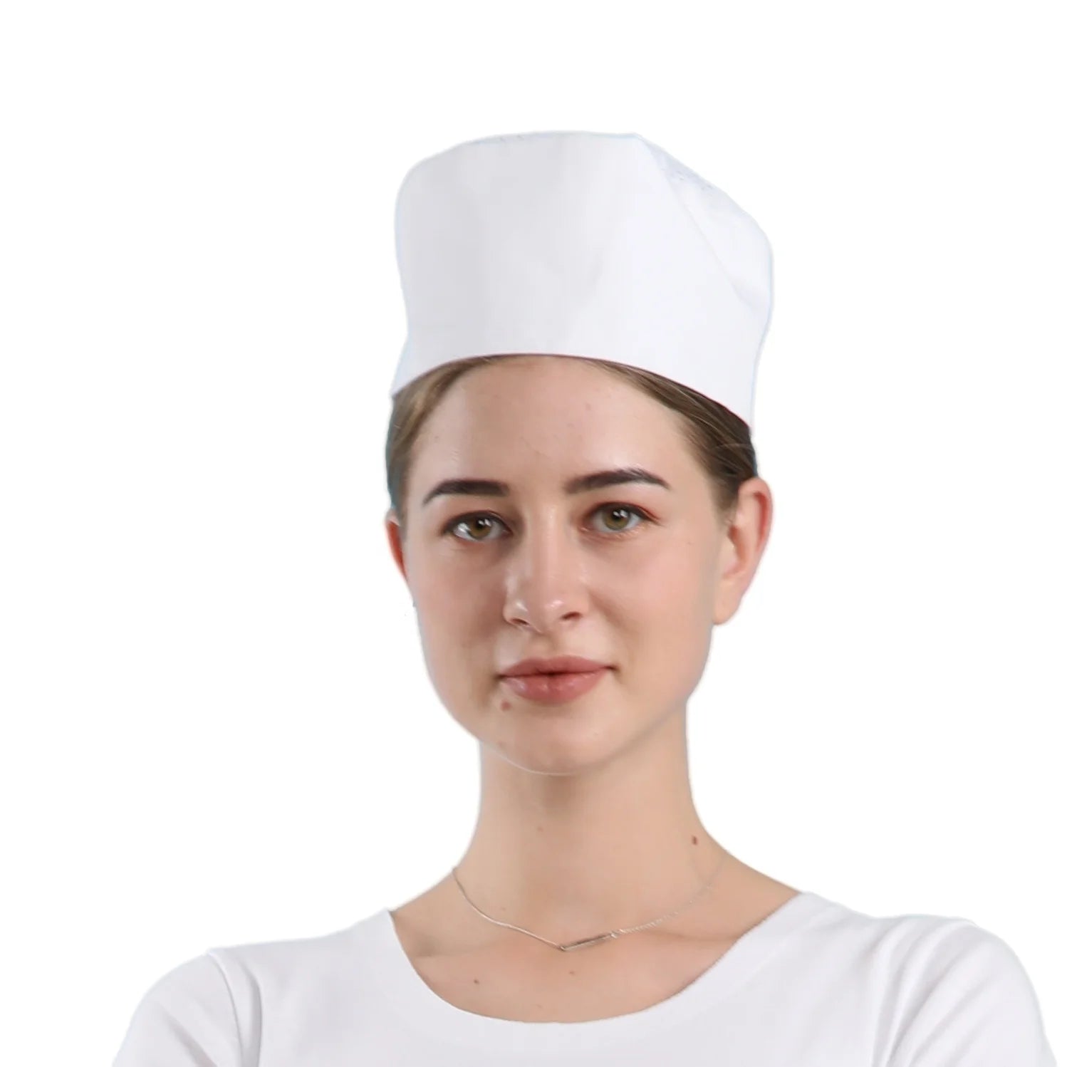Polyester Cotton Blend White Chef Beanie Chef Hat