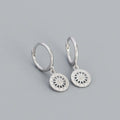 Vintage Ethnic Retro Hollow Round Drop Earrings Geometric 925 Sterling Silver Huggie Hoop Earrings 2023
